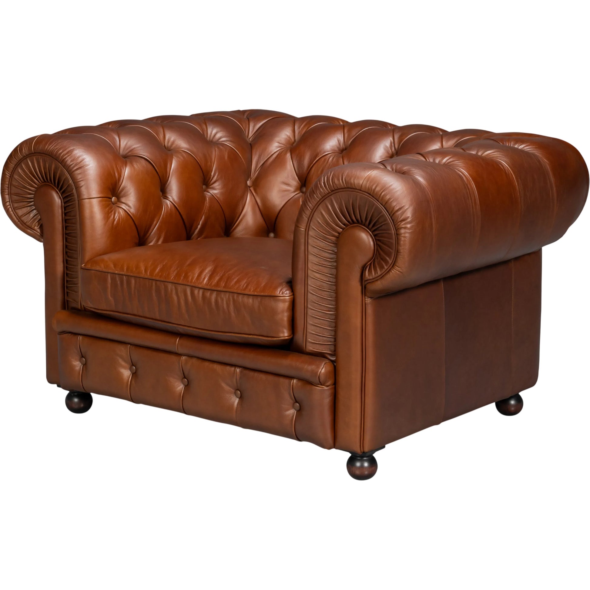 Savile Leather Chair by Sarreid Ltd. in rubber wood legs, leather, marseile dark brown leather. Made from rubber wood legs, leather in a traditional style.