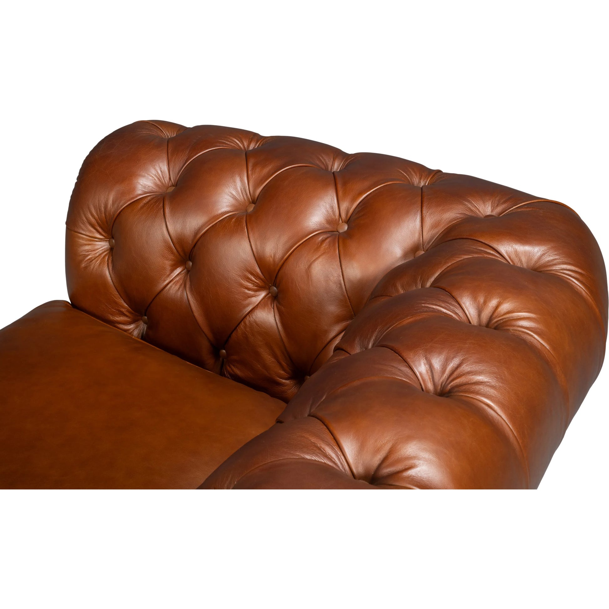 Savile Leather Sofa by Sarreid Ltd. in rubber wood legs, leather, marseile dark brown. Made from rubber wood legs, leather in a traditional style.