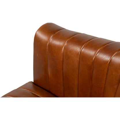 Essex Swivel Chair by Sarreid Ltd.. Made from cow leather in a traditional style.