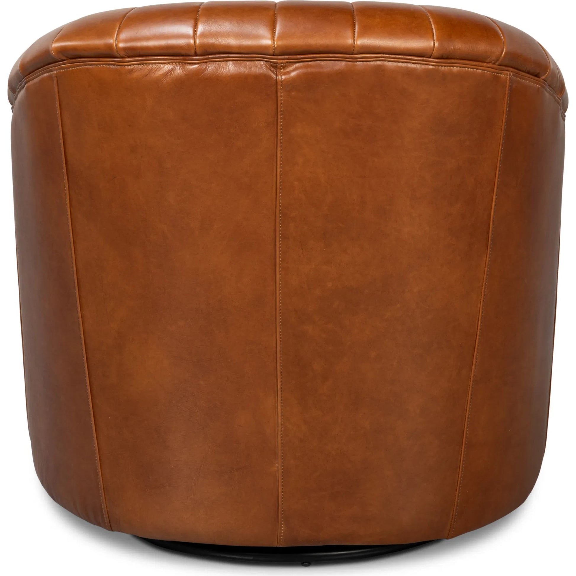 Essex Swivel Chair by Sarreid Ltd.. Made from cow leather in a traditional style.
