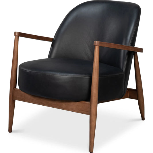 Pindar Armchair by Sarreid Ltd.. Made from leather, ash wood in a unique style.