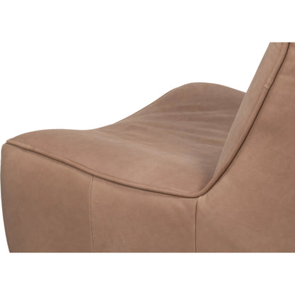 Kennett Swivel Chair by Sarreid Ltd.. Made from leather in a traditional style.