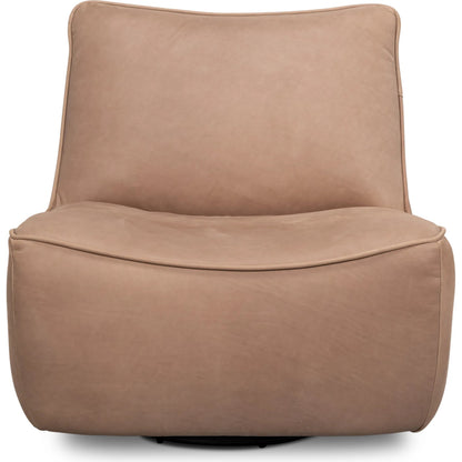 Kennett Swivel Chair by Sarreid Ltd.. Made from leather in a traditional style.