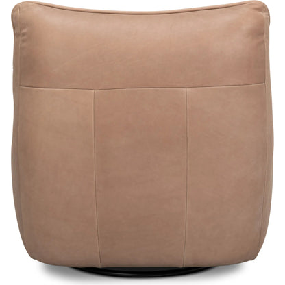 Kennett Swivel Chair by Sarreid Ltd.. Made from leather in a traditional style.