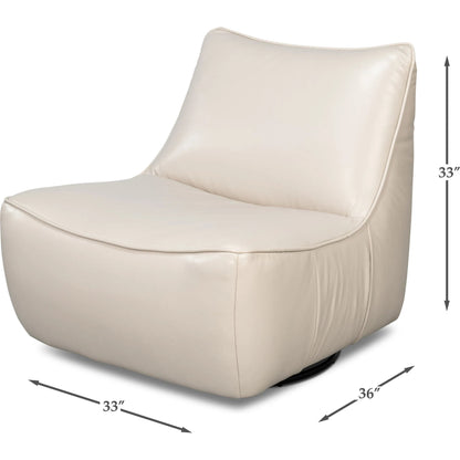 Kennett Swivel Chair by Sarreid Ltd.. Made from leather in a traditional style.