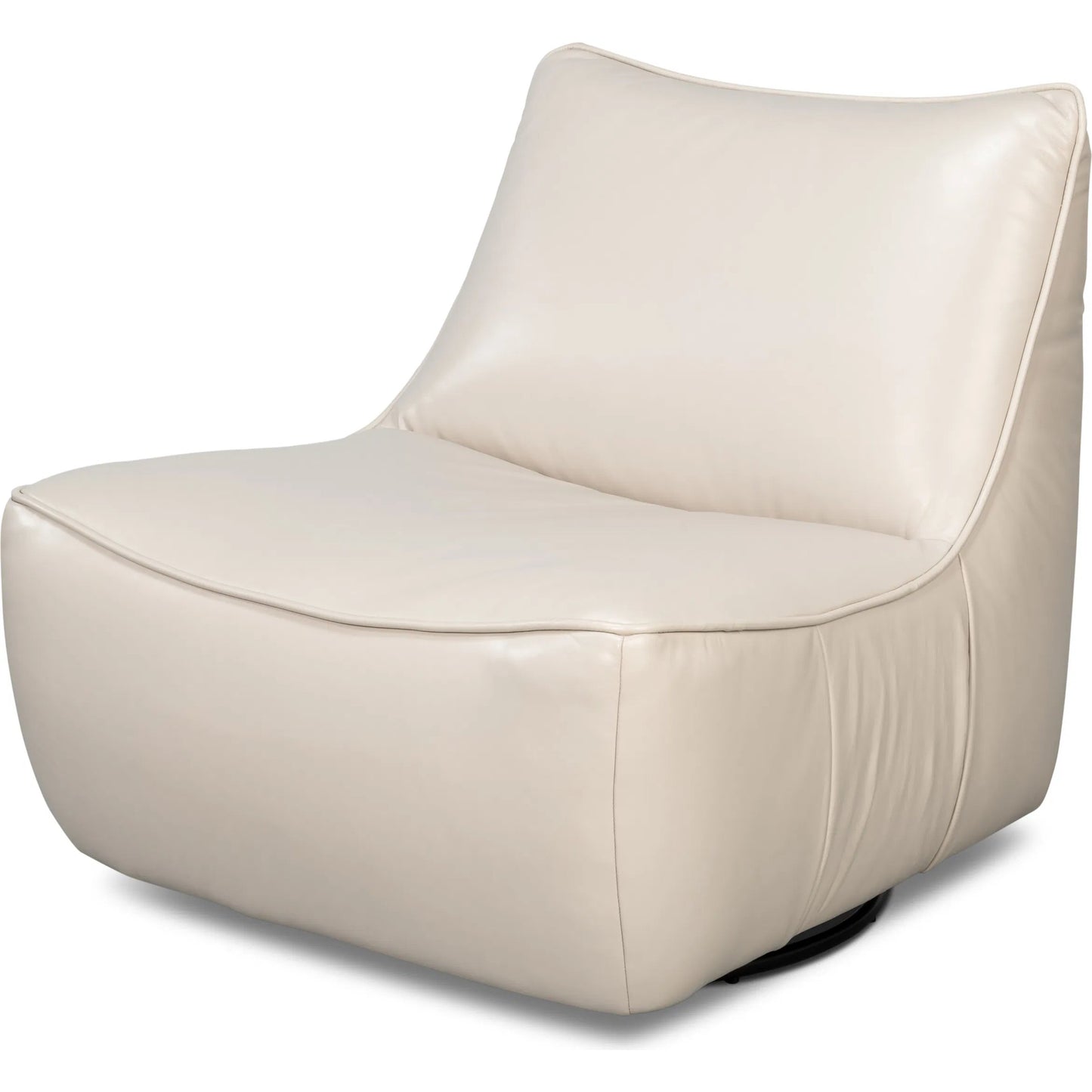 002 SI-2378489 | Primary Silo | Kennett Swivel Chair by Sarreid Ltd.. Made from leather in a traditional style.