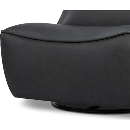 Kennett Swivel Chair by Sarreid Ltd.. Made from leather in a traditional style.