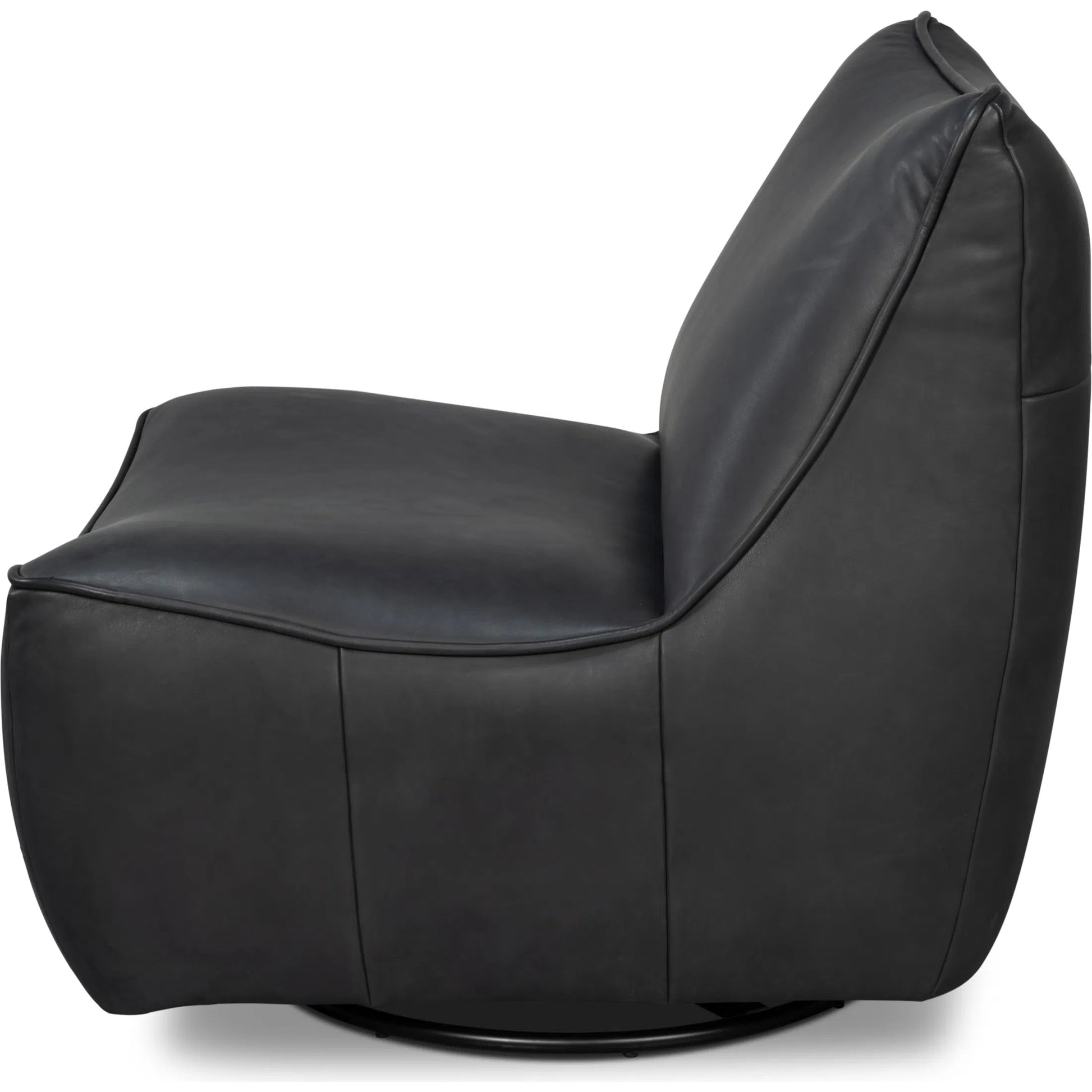 Kennett Swivel Chair by Sarreid Ltd.. Made from leather in a traditional style.