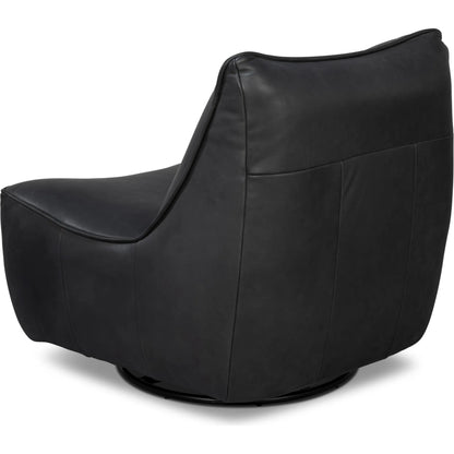 Kennett Swivel Chair by Sarreid Ltd.. Made from leather in a traditional style.