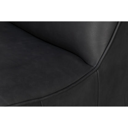 Kennett Swivel Chair by Sarreid Ltd.. Made from leather in a traditional style.