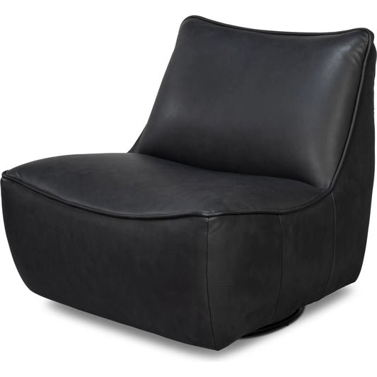 Kennett Swivel Chair by Sarreid Ltd.. Made from leather in a unique style.