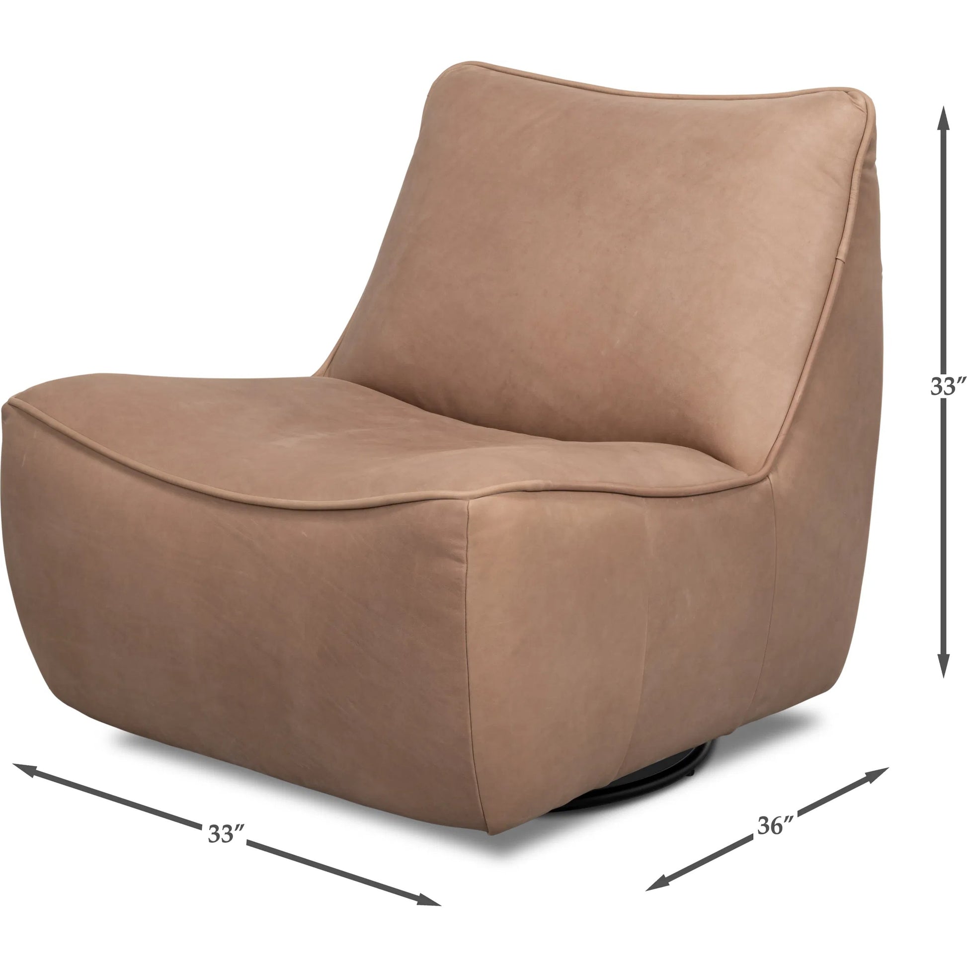 Kennett Swivel Chair by Sarreid Ltd.. Made from leather in a traditional style.