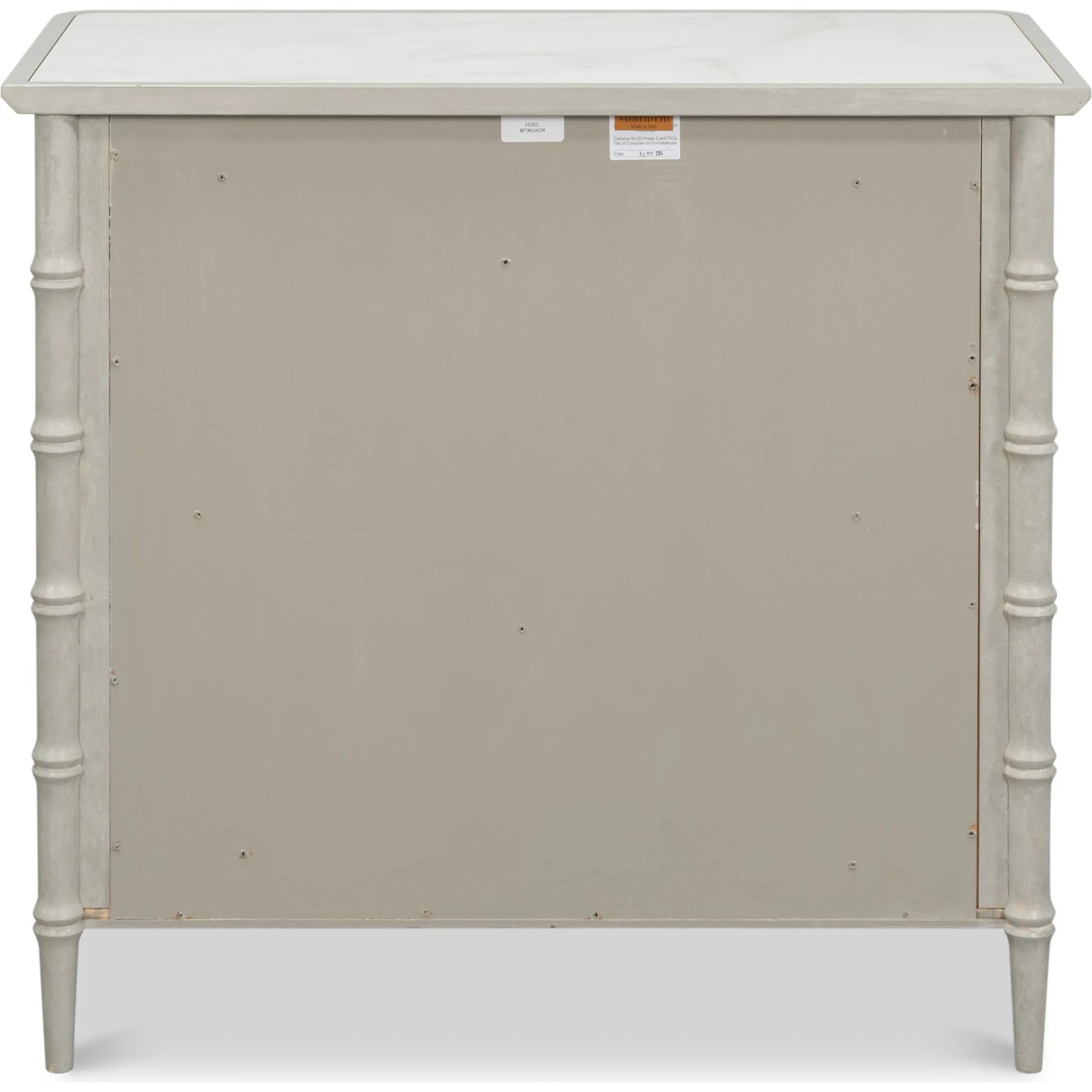 002 SI-2369169 | Additional Silo | Tortola Chest by Sarreid Ltd. in white porcelain, grigio serena pulit. Made from unique in a traditional style.