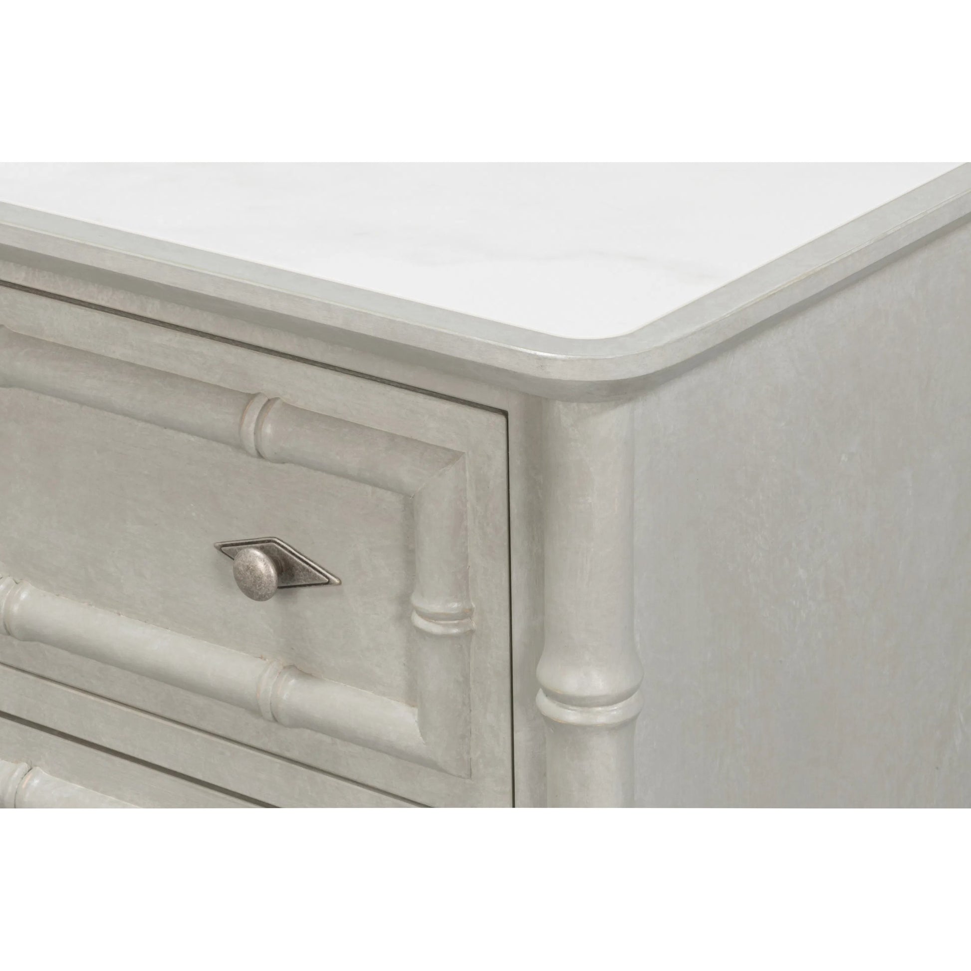 Tortola Chest by Sarreid Ltd. in white porcelain, grigio serena pulit. Made from unique in a traditional style.