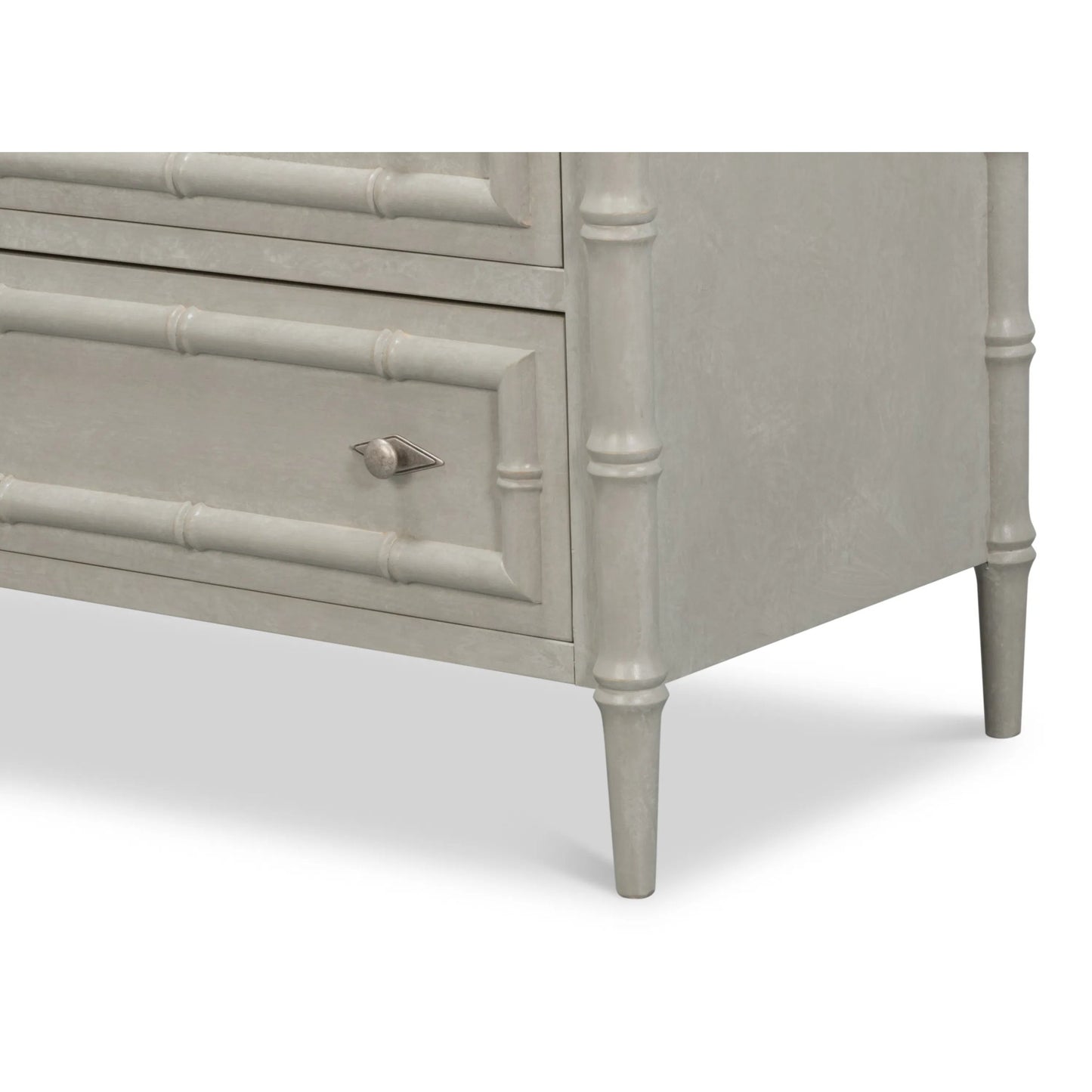 012 SI-2369169 | Closeup | Tortola Chest by Sarreid Ltd. in white porcelain, grigio serena pulit. Made from unique in a traditional style.