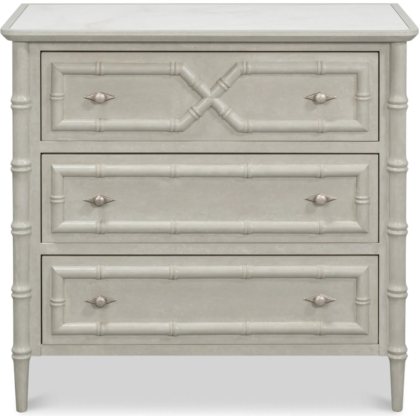 004 SI-2369169 | Additional Silo | Tortola Chest by Sarreid Ltd. in white porcelain, grigio serena pulit. Made from unique in a traditional style.