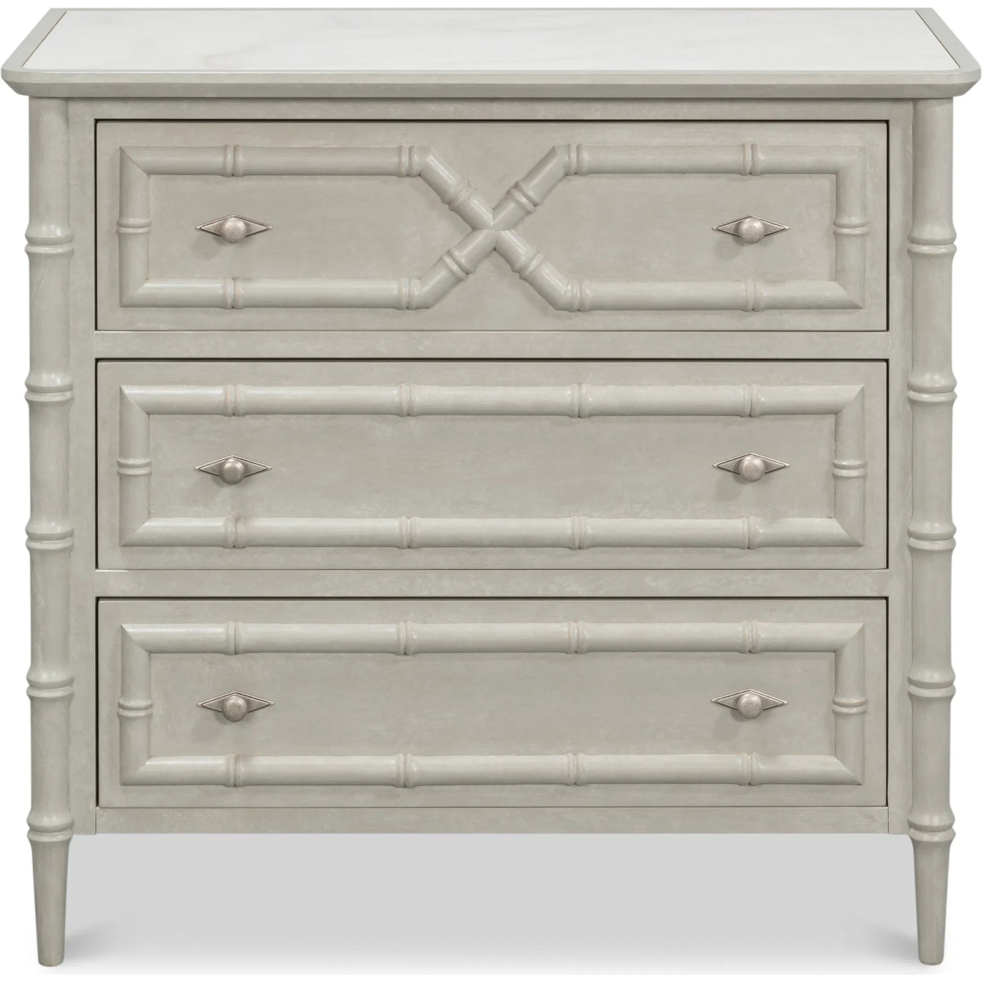 Tortola Chest by Sarreid Ltd. in white porcelain, grigio serena pulit. Made from unique in a traditional style.