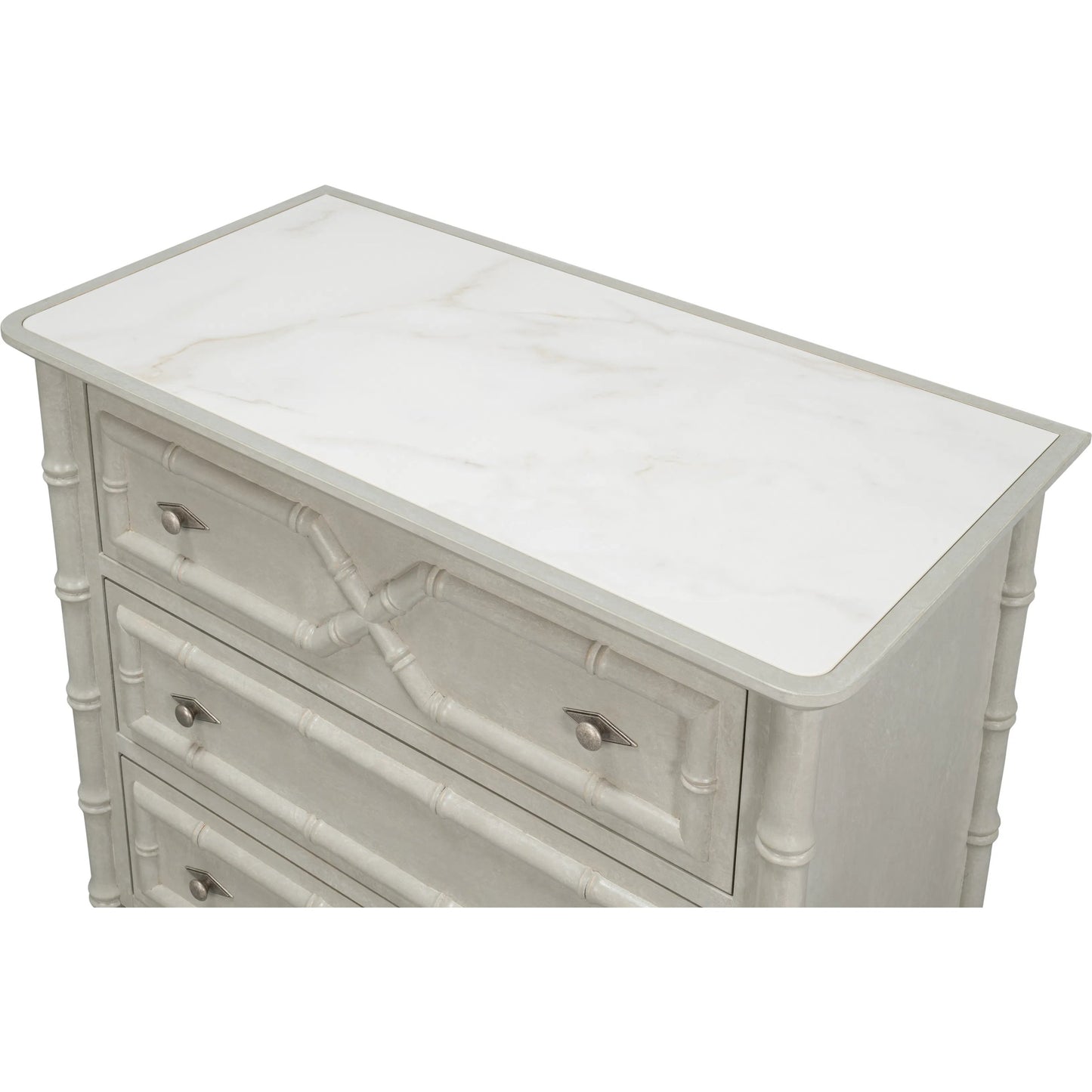 006 SI-2369169 | Additional Silo | Tortola Chest by Sarreid Ltd. in white porcelain, grigio serena pulit. Made from unique in a traditional style.
