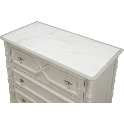 Tortola Chest by Sarreid Ltd. in white porcelain, grigio serena pulit. Made from unique in a traditional style.