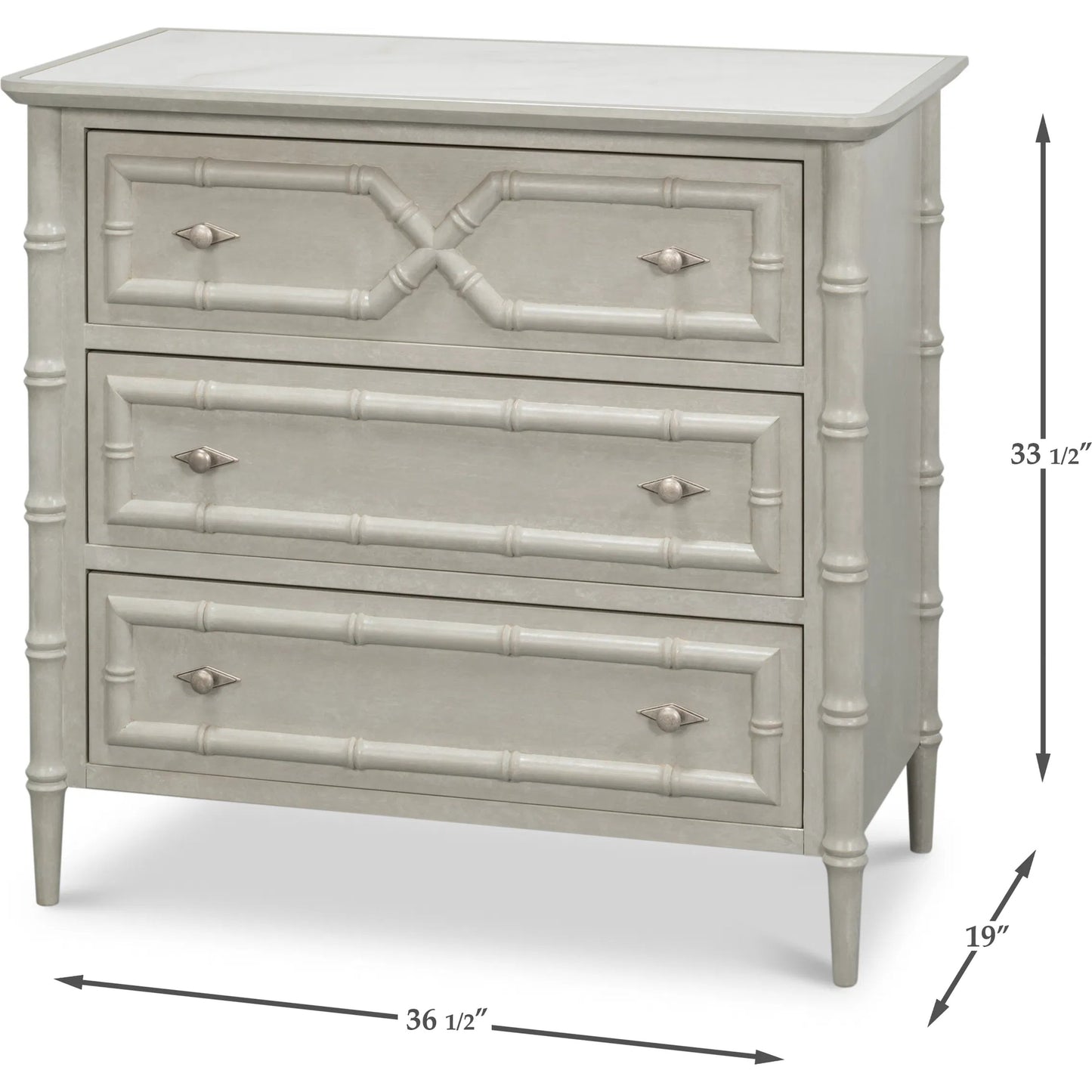 007 SI-2369169 | Additional Silo | Tortola Chest by Sarreid Ltd. in white porcelain, grigio serena pulit. Made from unique in a traditional style.