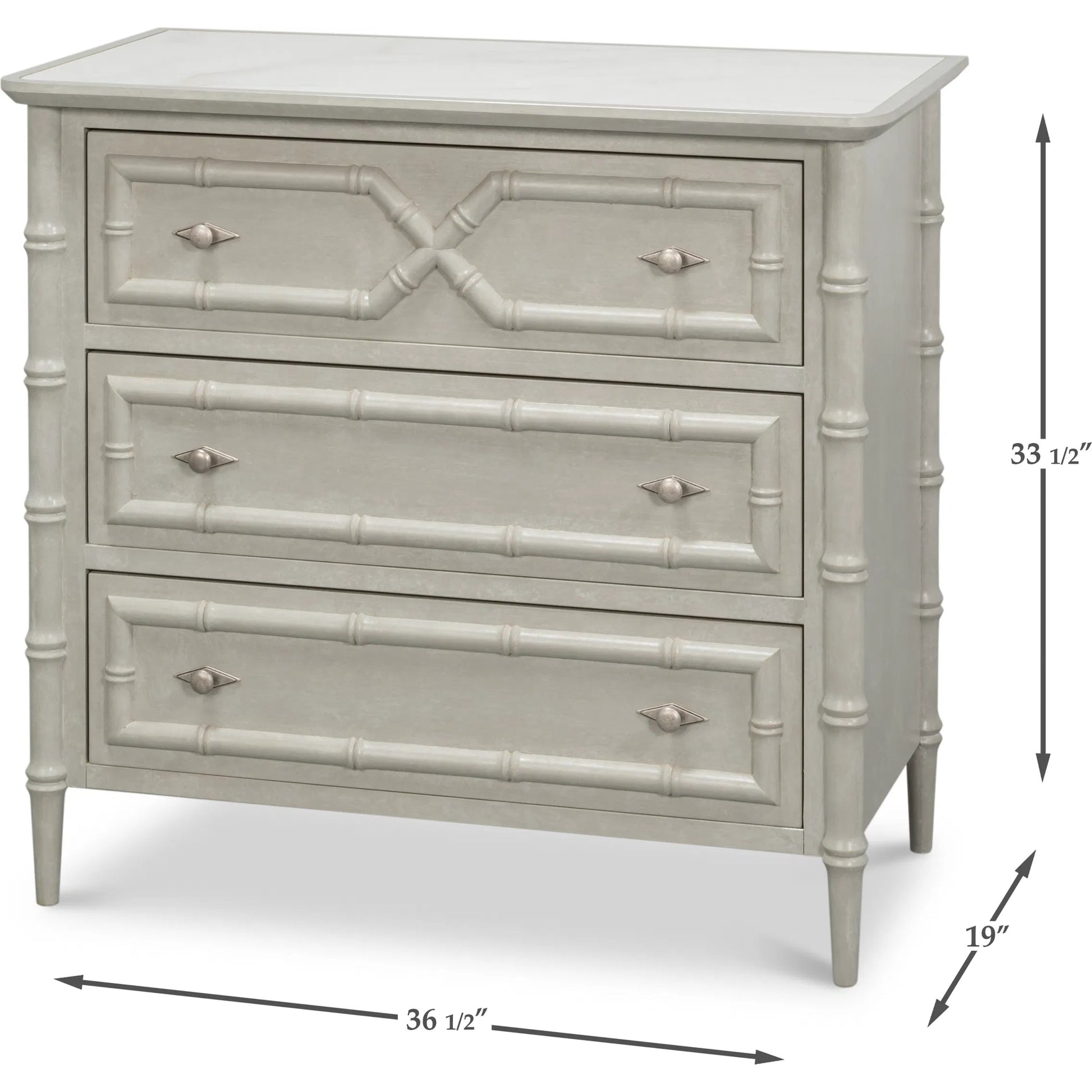 Tortola Chest by Sarreid Ltd. in white porcelain, grigio serena pulit. Made from unique in a traditional style.