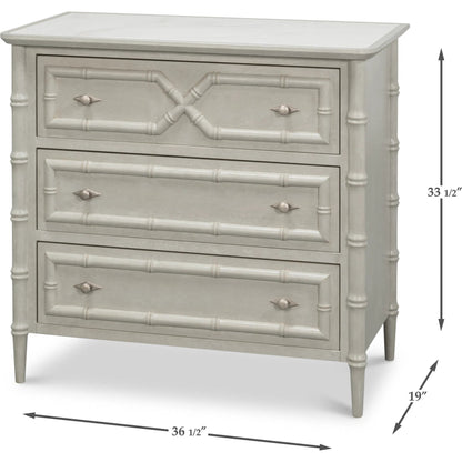 Tortola Chest by Sarreid Ltd. in white porcelain, grigio serena pulit. Made from unique in a traditional style.
