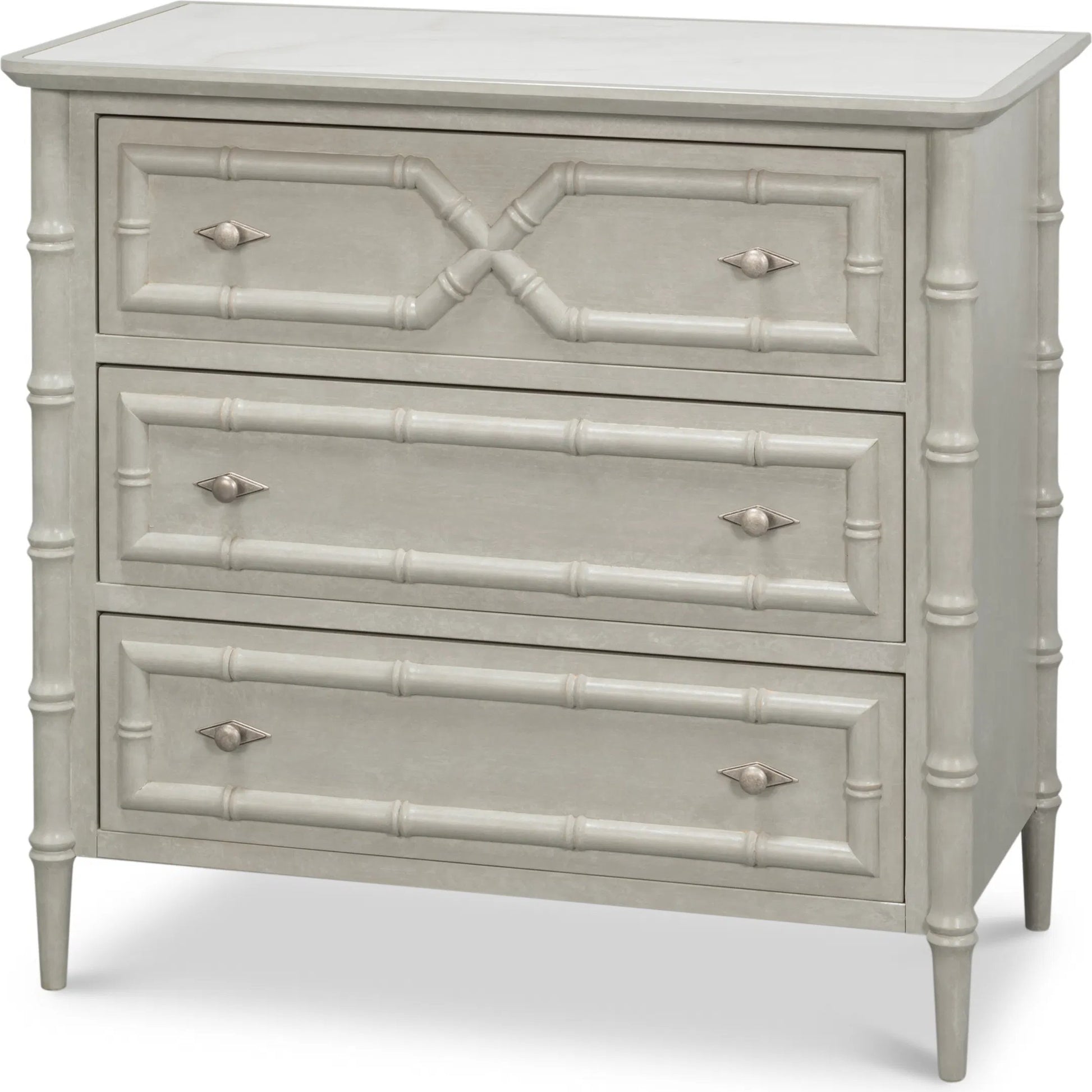Tortola Chest by Sarreid Ltd. in white porcelain, grigio serena pulit. Made from unique in a traditional style.