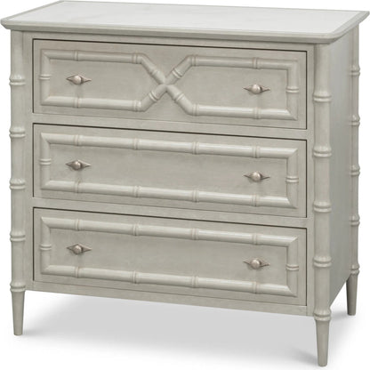 Tortola Chest by Sarreid Ltd. in white porcelain, grigio serena pulit. Made from unique in a traditional style.
