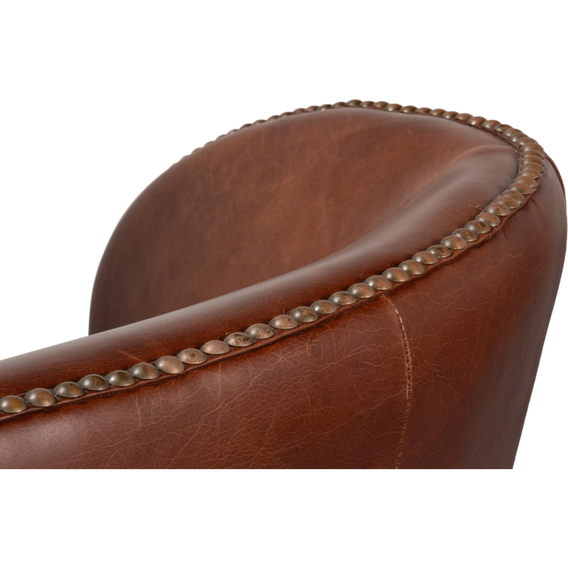 Smithfield Wing Chair by Sarreid Ltd. in newark brown. Made from leather in a traditional style.