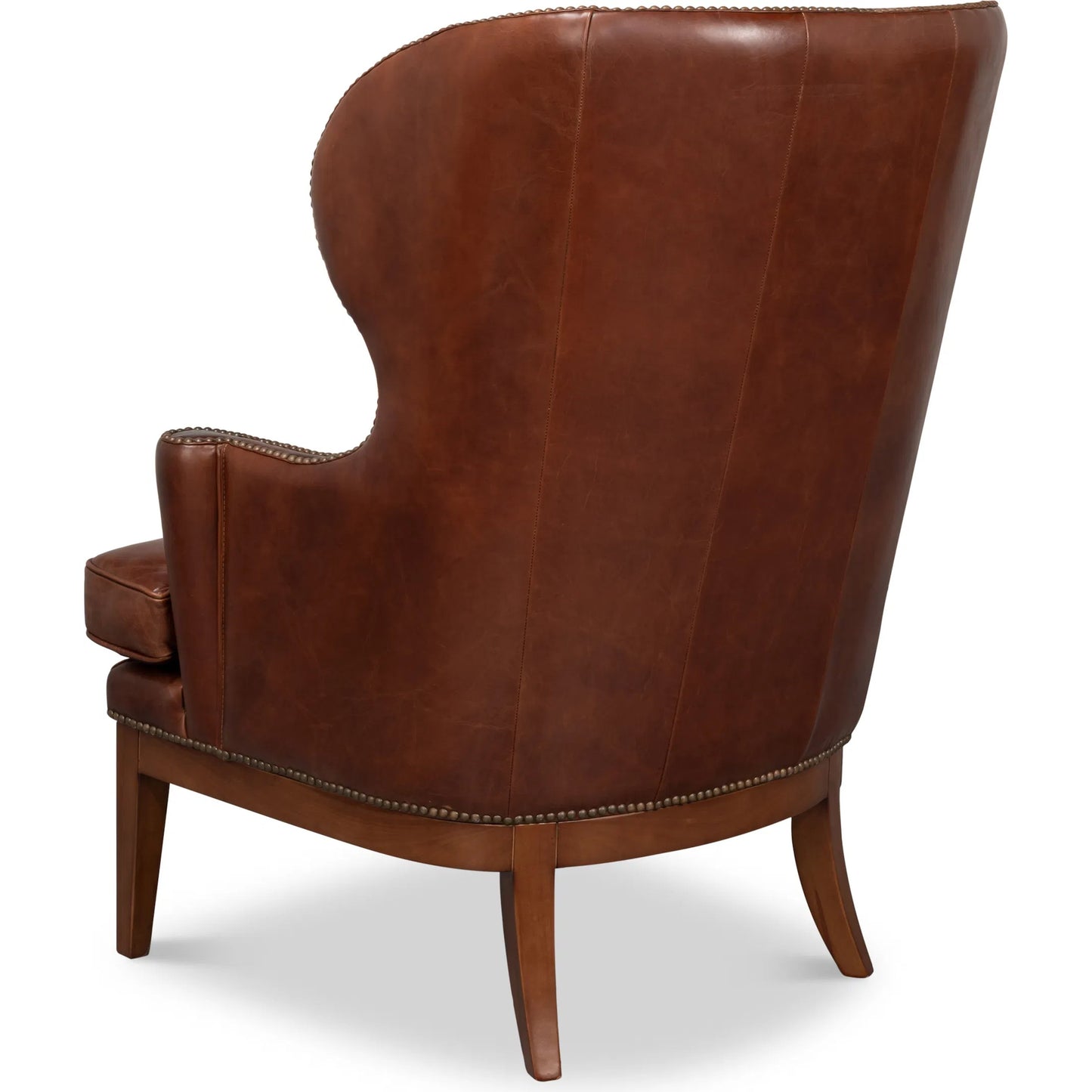002 SI-2369167 | Additional Silo | Smithfield Wing Chair by Sarreid Ltd. in newark brown. Made from leather in a traditional style.