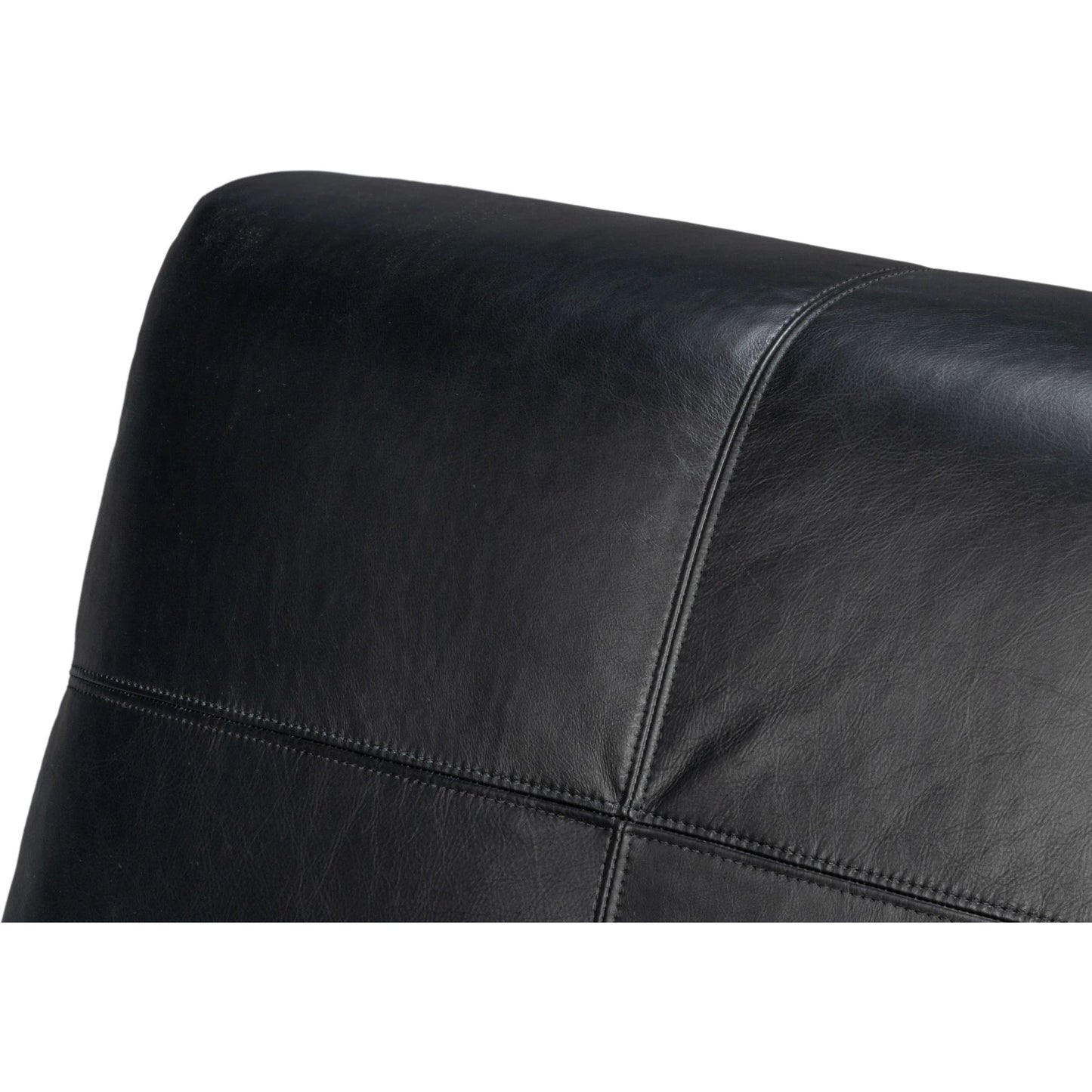 021 SI-2462104 | Closeup | Wylam Leather Chair by Sarreid Ltd. in onyx black. Made from unique in a traditional style.