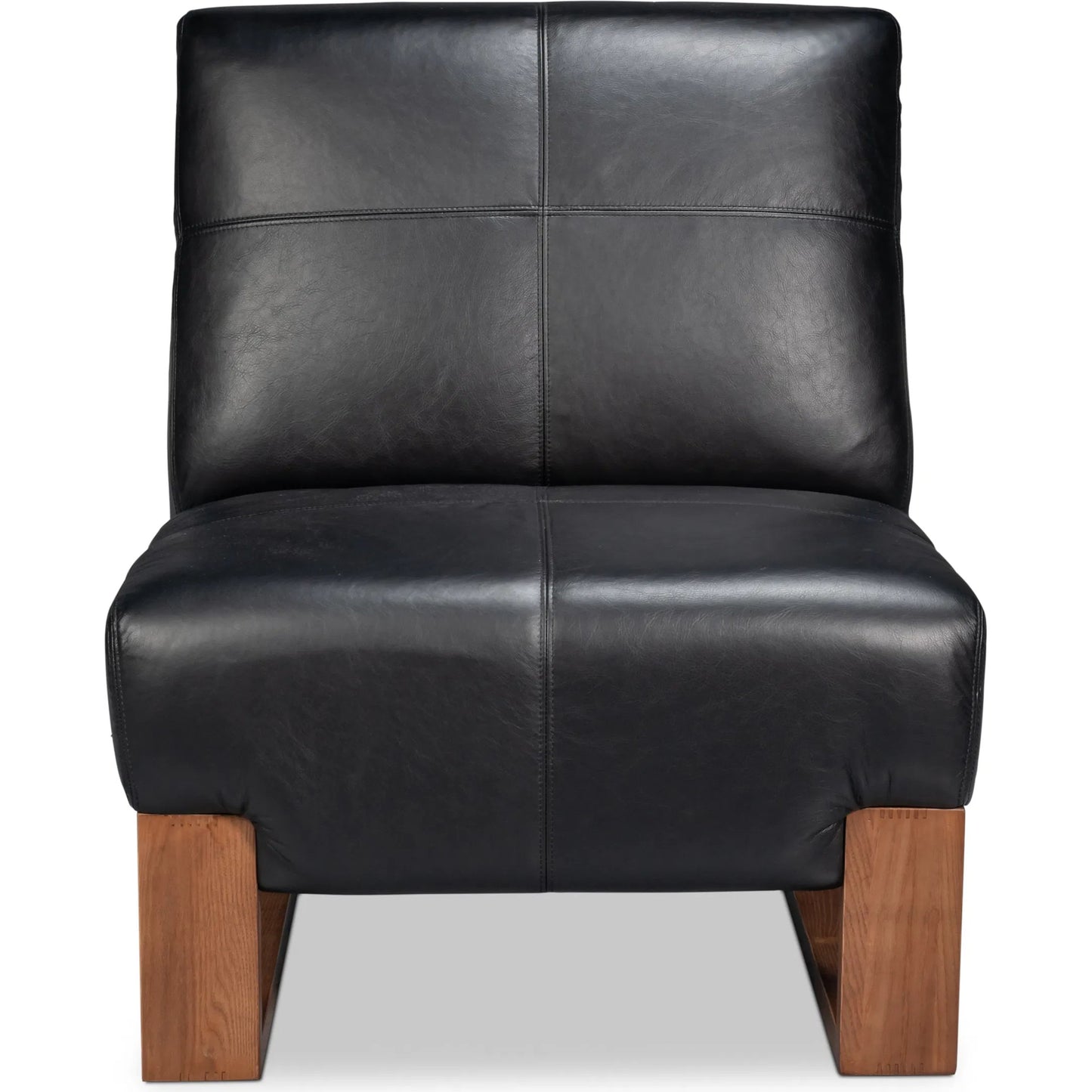 024 SI-2462104 | Additional Silo | Wylam Leather Chair by Sarreid Ltd. in onyx black. Made from unique in a traditional style.