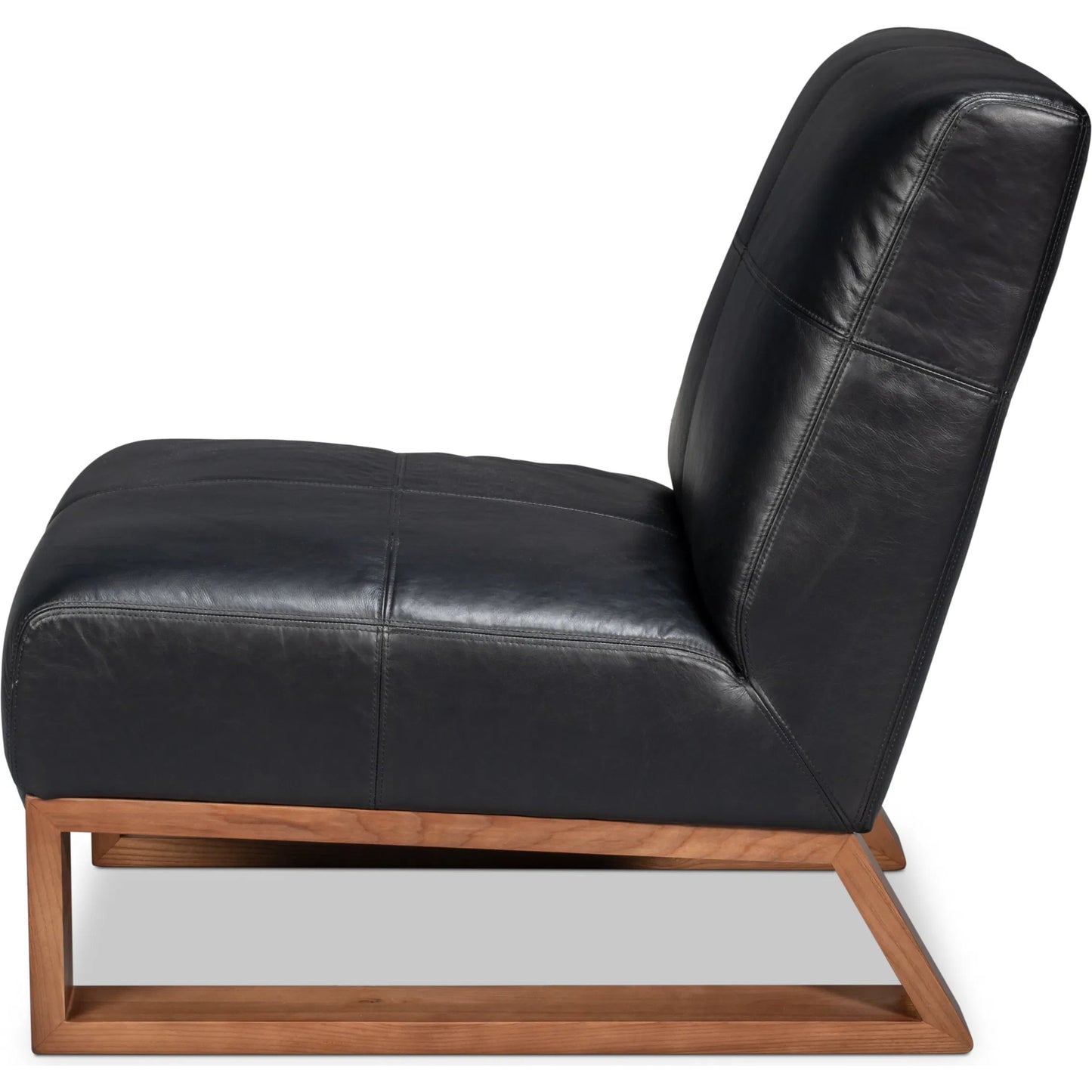 023 SI-2462104 | Additional Silo | Wylam Leather Chair by Sarreid Ltd. in onyx black. Made from unique in a traditional style.
