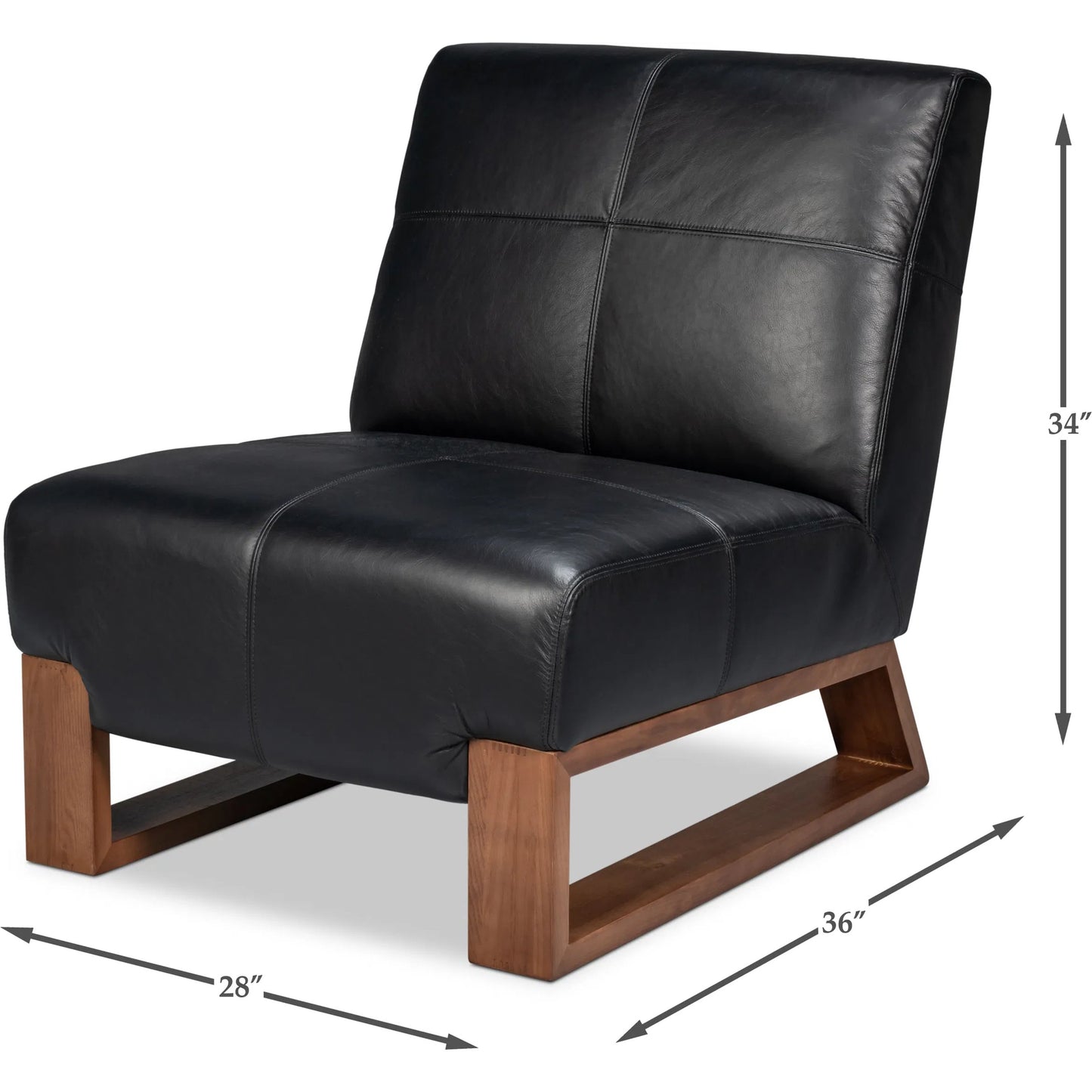 025 SI-2462104 | Additional Silo | Wylam Leather Chair by Sarreid Ltd. in onyx black. Made from unique in a traditional style.