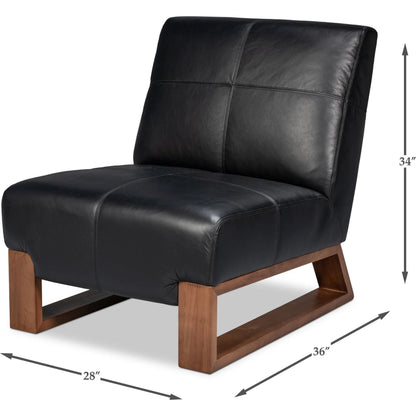 Wylam Leather Chair by Sarreid Ltd.. Made from leather in a traditional style.