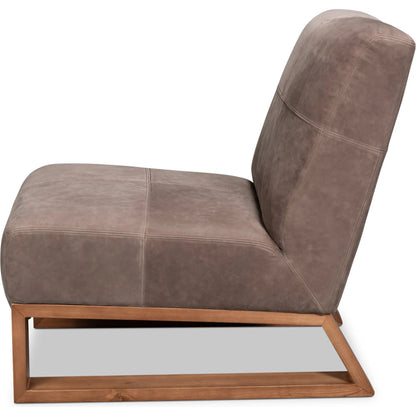 Wylam Leather Chair by Sarreid Ltd.. Made from leather in a traditional style.