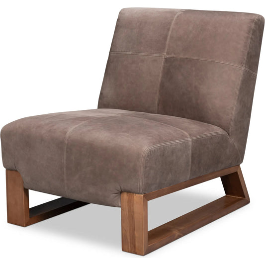 Wylam Leather Chair by Sarreid Ltd.. Made from leather in a traditional style.