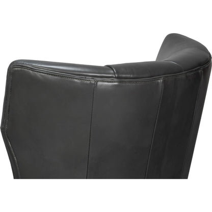 Alastair Chair by Sarreid Ltd.. Made from leather in a traditional style.