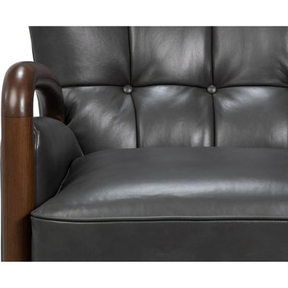 Alastair Chair by Sarreid Ltd.. Made from leather in a traditional style.
