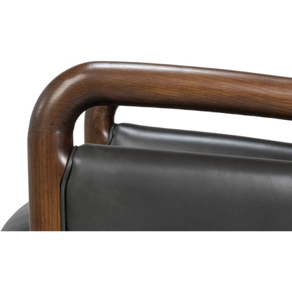 Alastair Chair by Sarreid Ltd.. Made from leather in a traditional style.