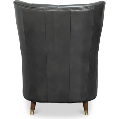 Alastair Chair by Sarreid Ltd.. Made from leather in a traditional style.