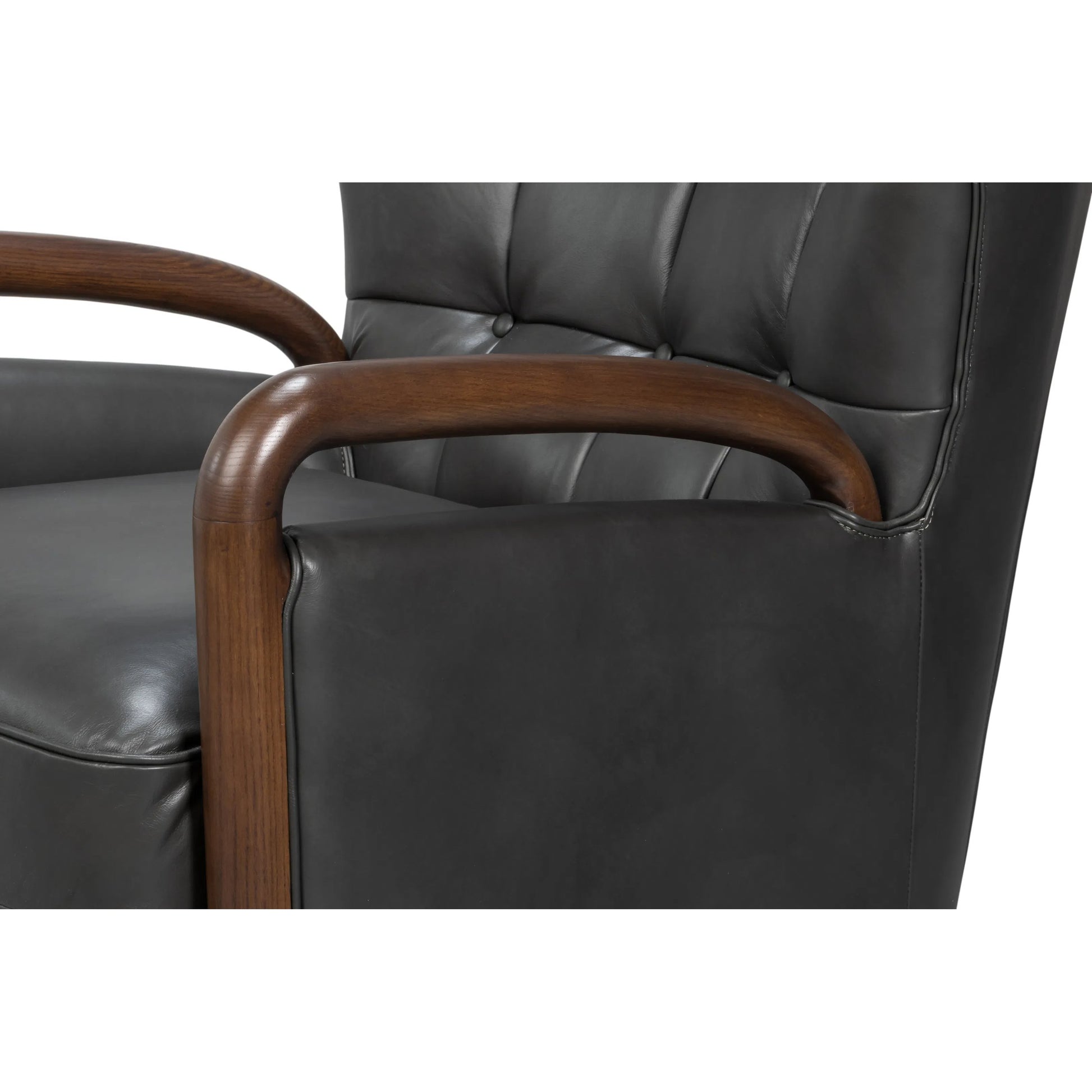 Alastair Chair by Sarreid Ltd.. Made from leather in a traditional style.