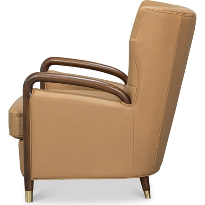 Alastair Chair by Sarreid Ltd.. Made from leather in a traditional style.