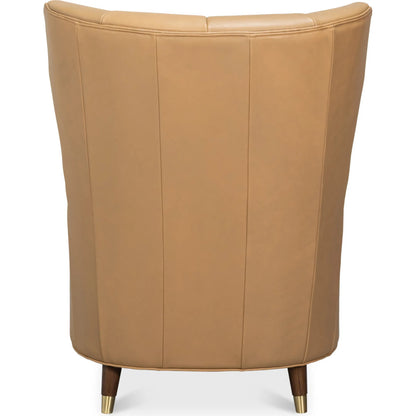 Alastair Chair by Sarreid Ltd.. Made from leather in a traditional style.