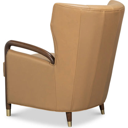 Alastair Chair by Sarreid Ltd.. Made from leather in a traditional style.