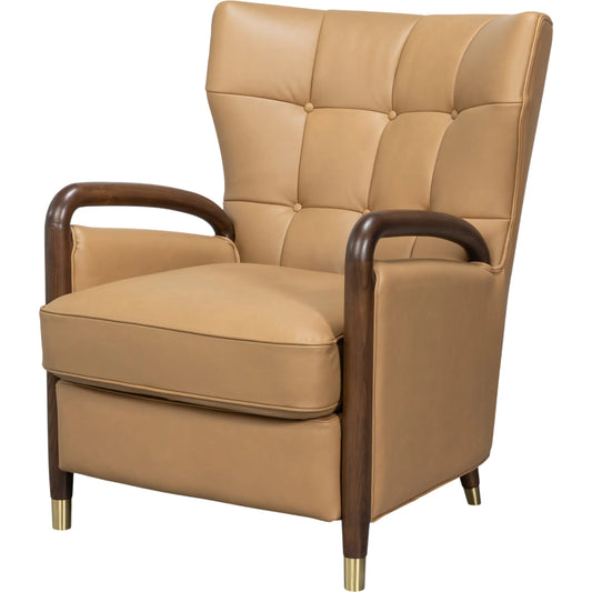 Alastair Chair by Sarreid Ltd.. Made from leather in a traditional style.