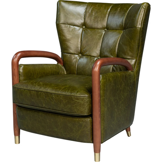Alastair Chair by Sarreid Ltd.. Made from leather in a traditional style.