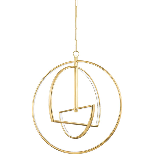 Welland 3 Light Chandelier by Hudson Valley in aged brass. Made from brass in a modern style.