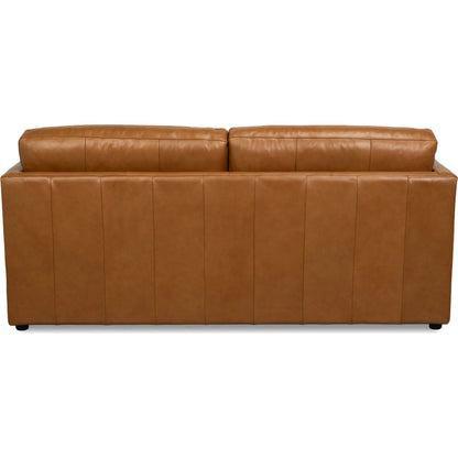 Grant Tuxedo Sofa by Sarreid Ltd. in brown and top grain leather, caramel leather. Made from unique in a unique style.