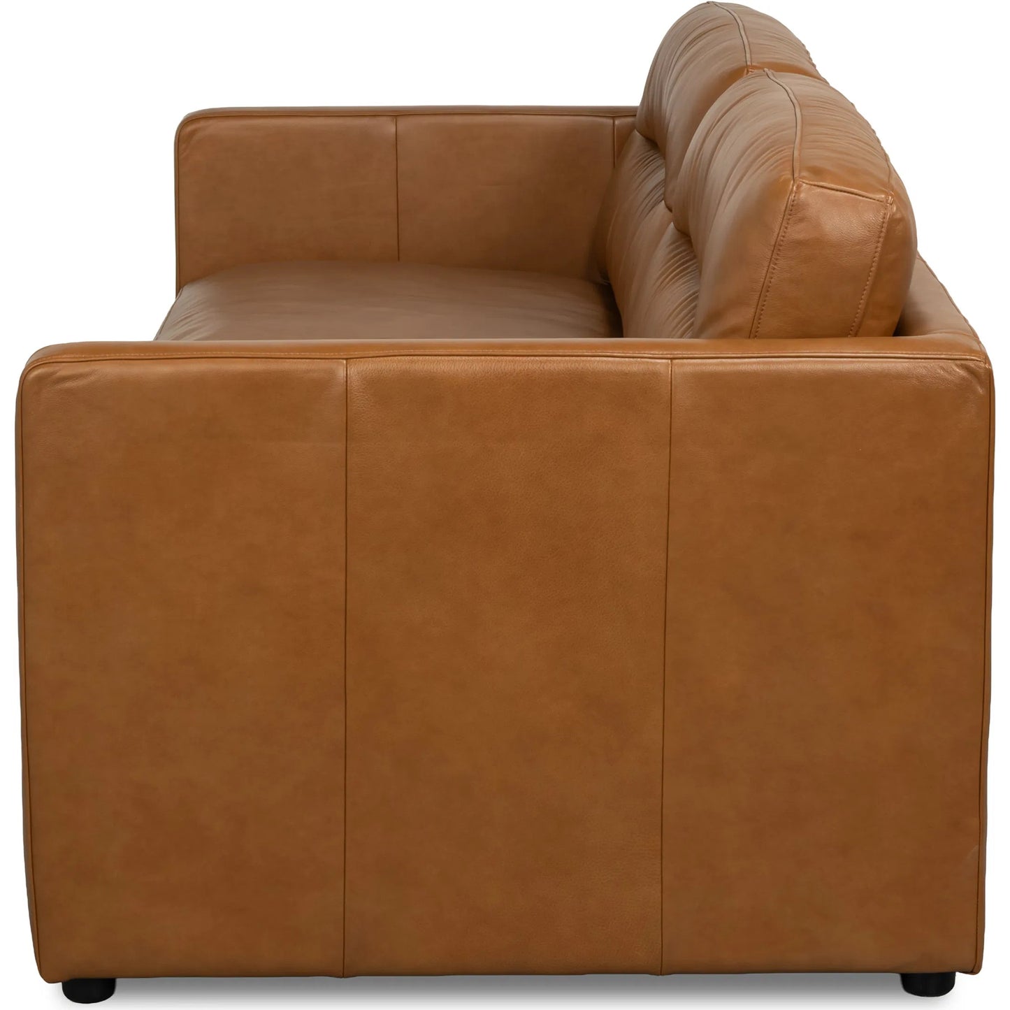 006 SI-2635428 | Additional Silo | Grant Tuxedo Sofa by Sarreid Ltd. in brown and top grain leather, caramel leather. Made from unique in a unique style.
